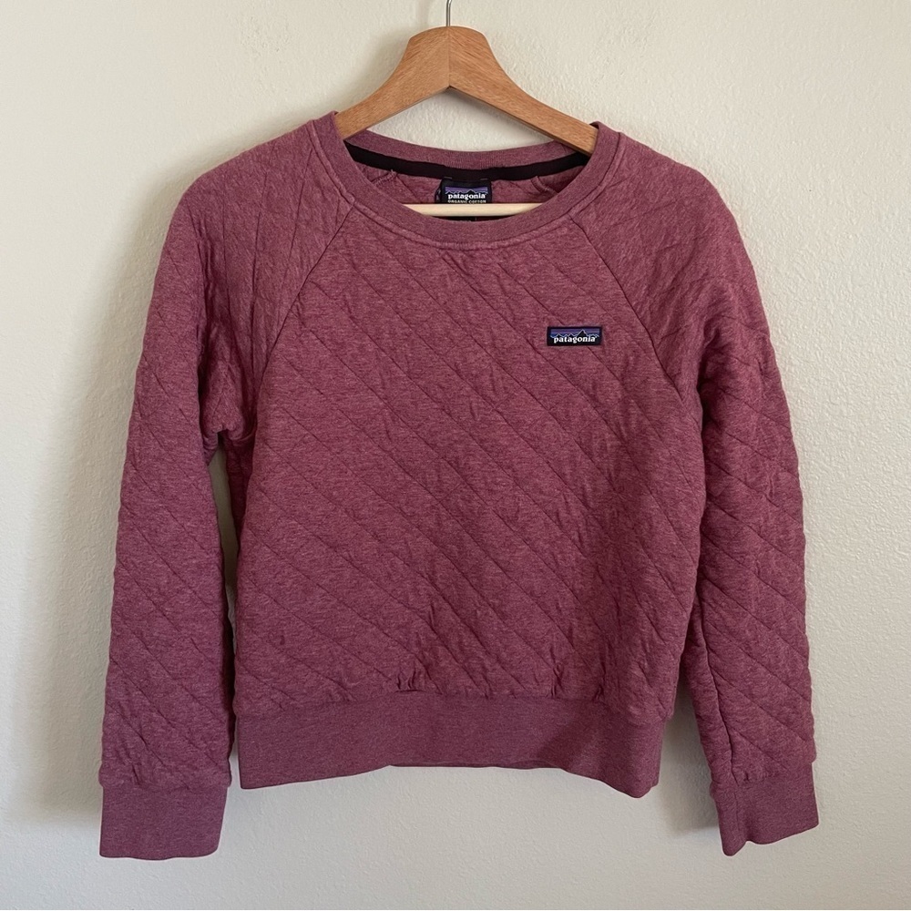 Patagonia Organic Cotton Quilted Crewneck Sweatshirt Kiln Pink Size XS - Picture 2 of 8